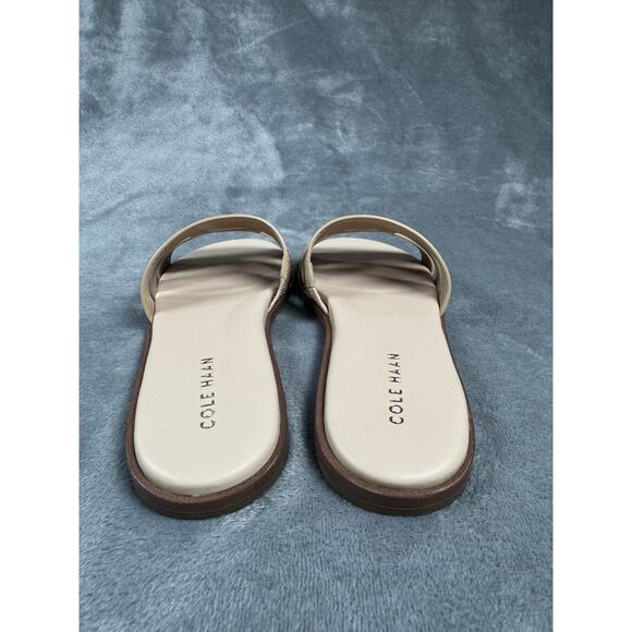 NEW! Cole Haan Flynn Slotted Slide Women's Sandal Nude & Metallic Leather 6.5 B - Picture 5 of 6
